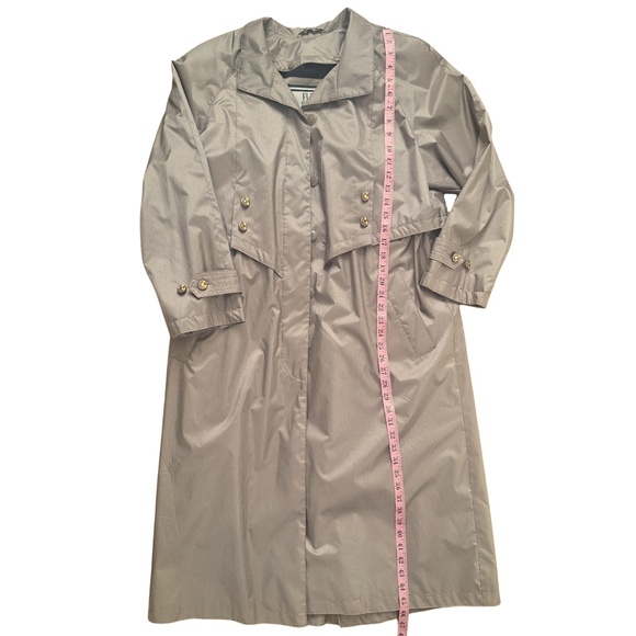 Fleet Street Petite Khaki Trench Coat Women’s 10P Water Resistant Overcoat Retro - Picture 5 of 10